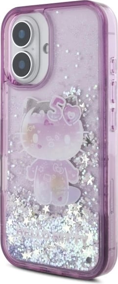 Mbështjellës Hello Kitty Liquid Glitter 50TH Anniversary Party për iPhone 16, Violet