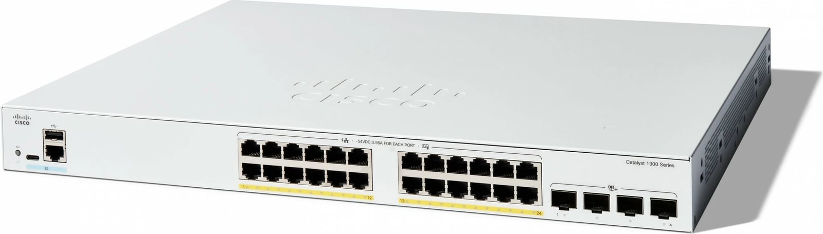 Switch Cisco Catalyst C1300-24FP-4X, 24 porta GE, PoE, 4x10GE SFP+, Managed, Rackmount