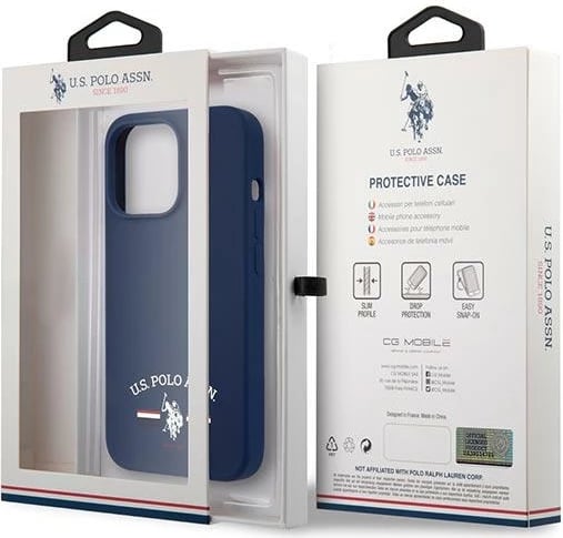 Mbështjellës U.S. Polo Assn. USHCP13XSFGV për iPhone 13 Pro Max 6.7", silikon, blu