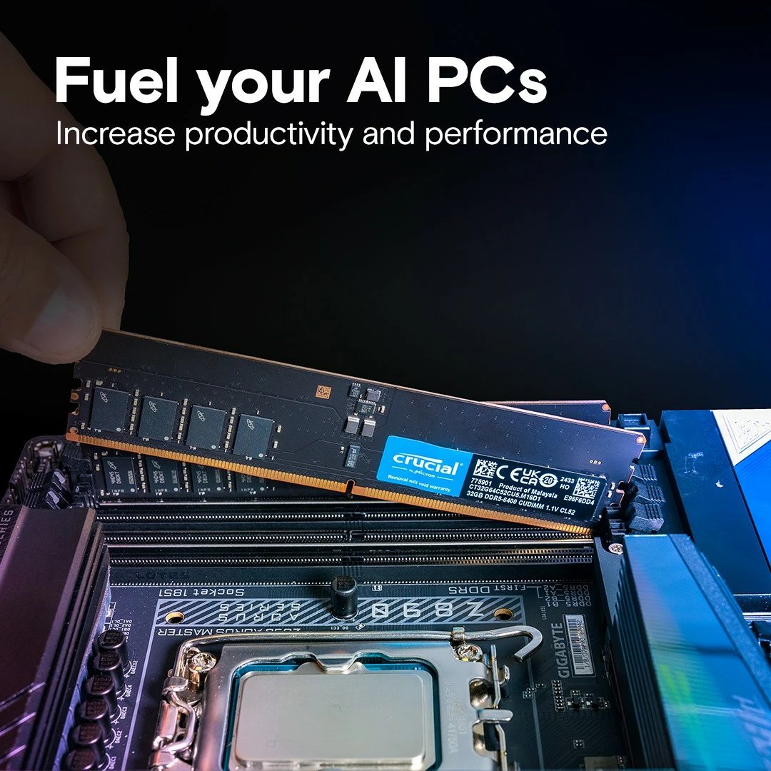 RAM Memorje Crucial DDR5 CUDIMM 32GB, 6400 MHz, CL52, ECC