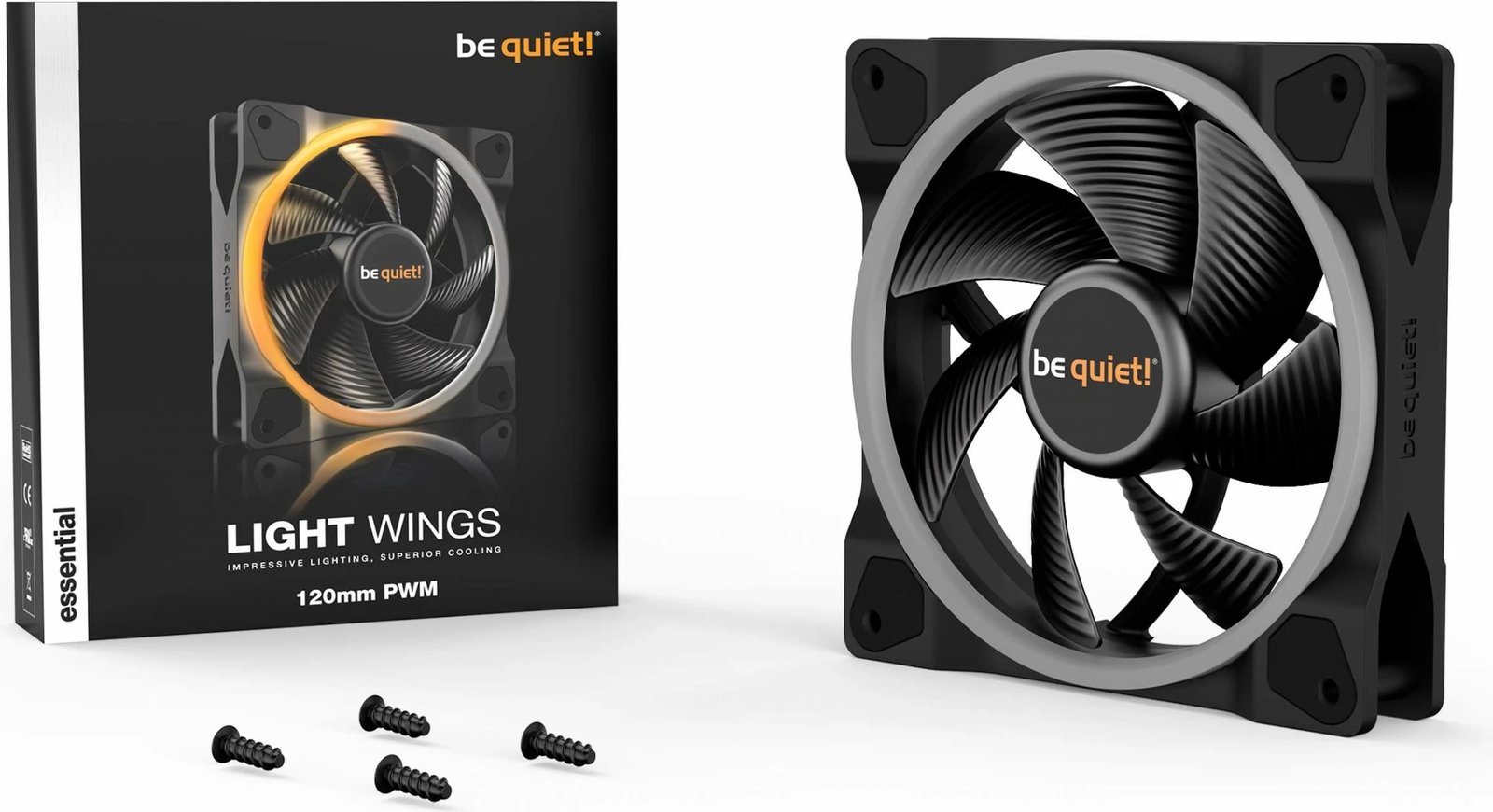 Ventilator kasë Be Quiet! Light Wings 120mm ARGB PWM, i zi