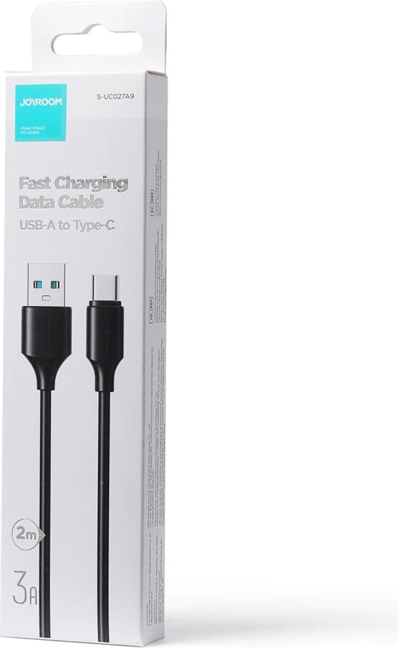kabllo USB-A në USB-C Joyroom Long-Lasting Series A9 S-UC027A9 2m 3A 20W 480Mbps, e zezë