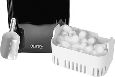 Aparat për kube akulli, Adler, CR 8073, 12kg/24h, depozitë uji 2.2L, kube të para në 10 min, i zi/argjendtë