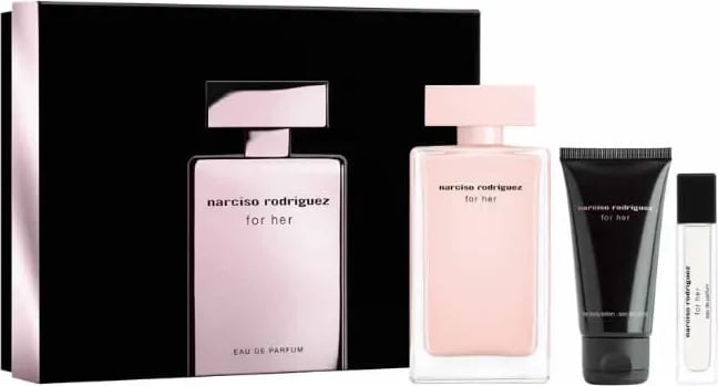 Set Eau de Parfum për femra Narciso Rodriguez For Her, 3 pjesë, 100ml