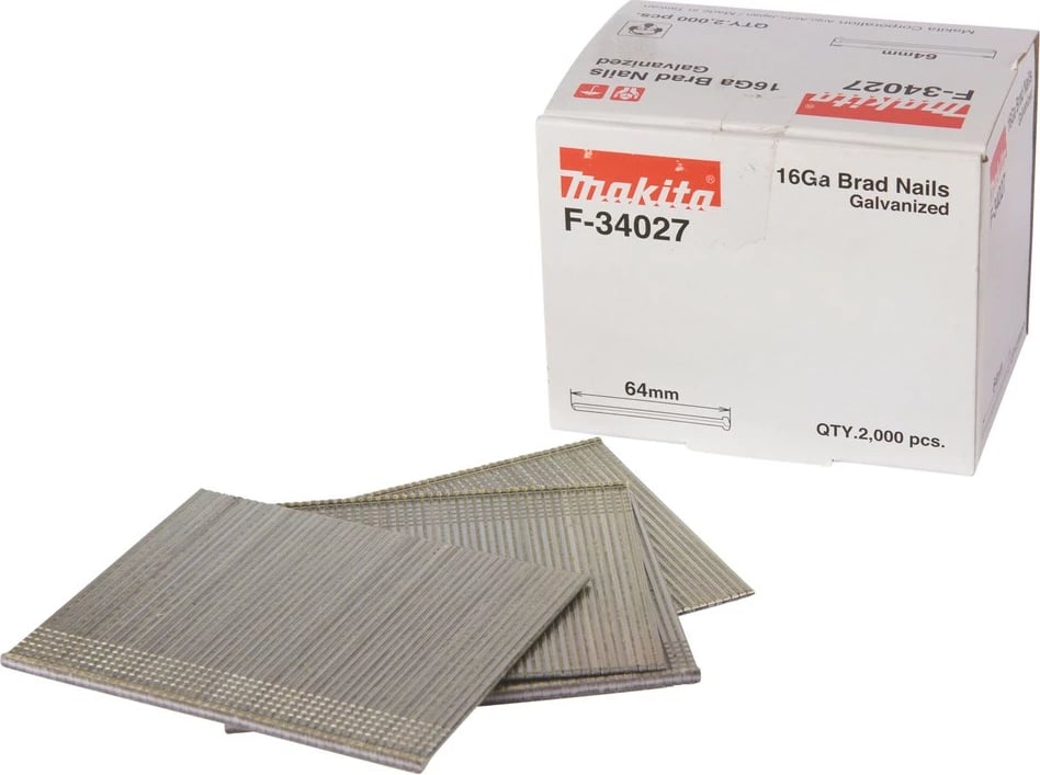 Gozhdë galvanizuara Makita F-34027, 64mm, 2000 copë, metalike