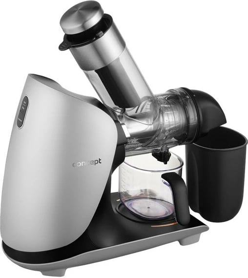 Shtrydhëse e ngadaltë frutash-perimesh, Concept Nutriboost LO7250, 200 W, 0.6 L, vidë çeliku inox, gryka 76 mm, 65 dB, e zezë/krom