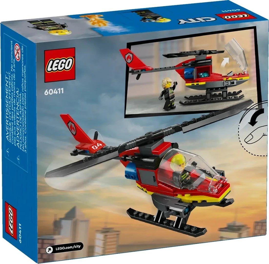 Helikopter i zjarrfikësve LEGO City 60411, 85 pjesë