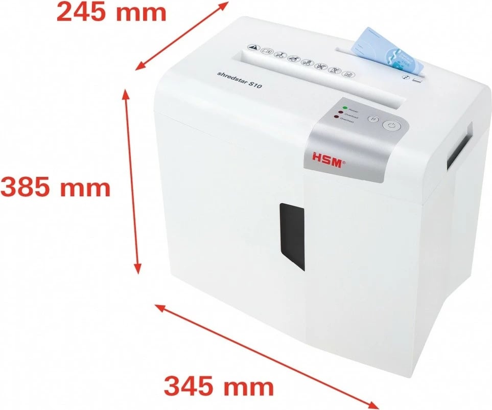 Makineri shkatërruese dokumentesh HSM Shredstar S10, 18L, prerje 6mm, e bardhë