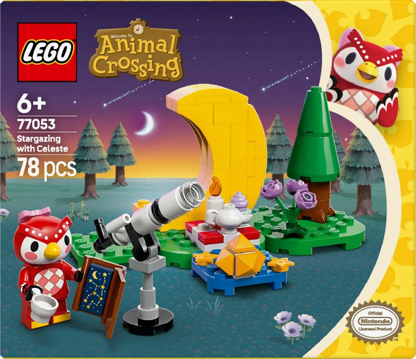 Set ndërtimi LEGO Animal Crossing 77053 Celeste Star Gazing, 78 pjesë