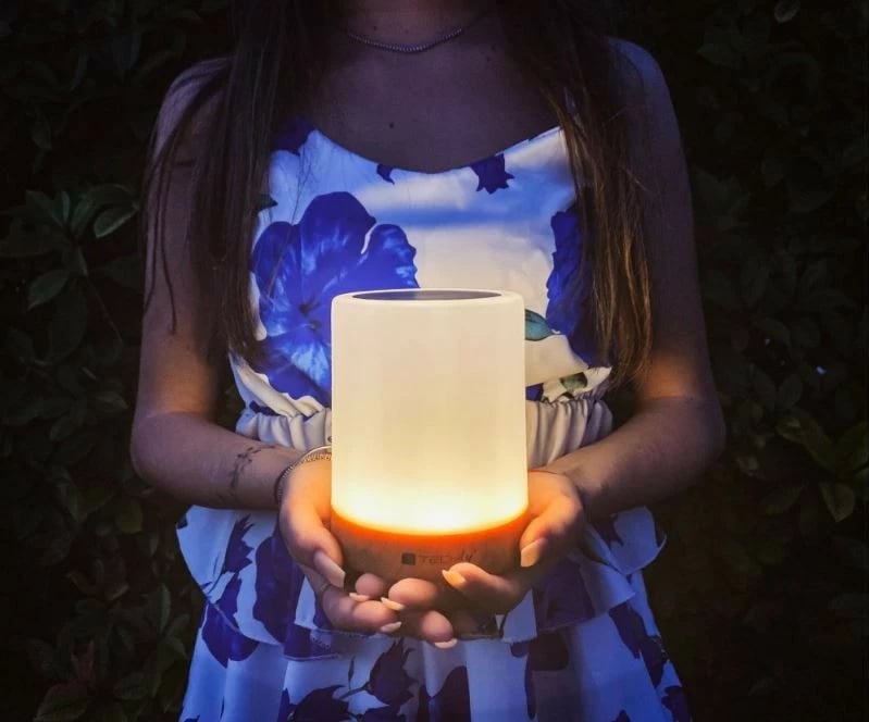 Llambë nate Techly I-LED TOUCH, LED, 12 cm, e bardhë, shumëngjyrëshe, USB