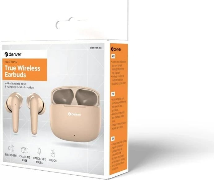 Kufje Denver TWE-48NU, True Wireless Stereo (TWS), Bluetooth, Nude