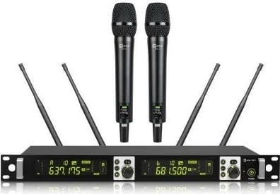 Set mikrofonash pa tela Avtek WM 2H, dy mikrofona dorë, e zezë
