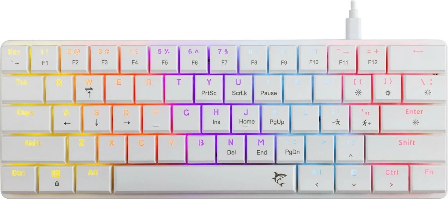 Tastierë gaming White Shark Nagamaki, 60%, red switch, RGB, e bardhë