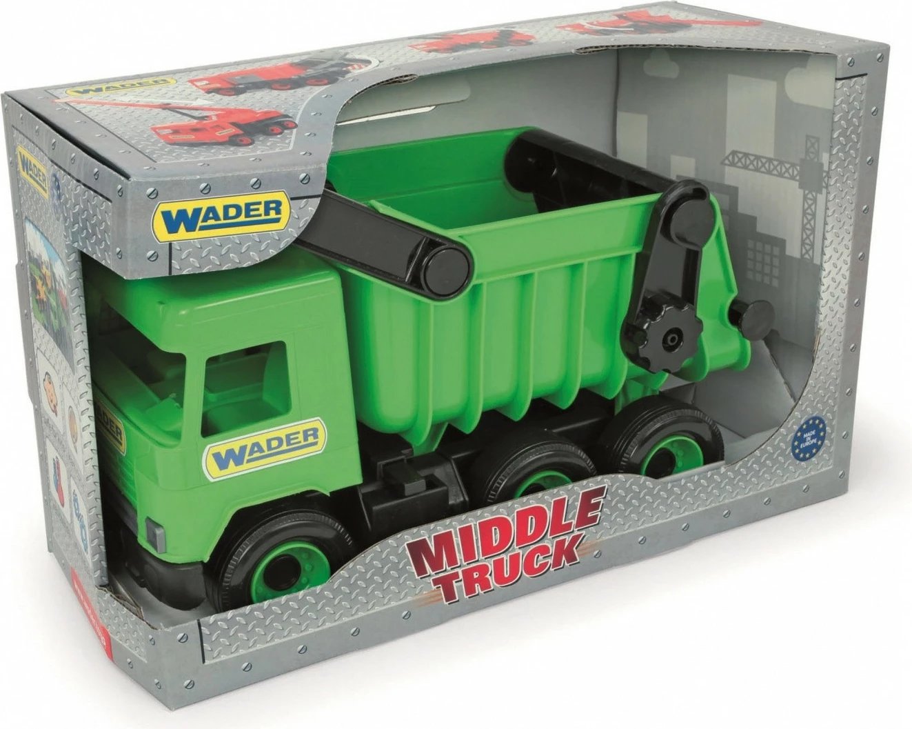 Kamion lodër Wader Middle Truck, 38cm, i gjelbër, për djem