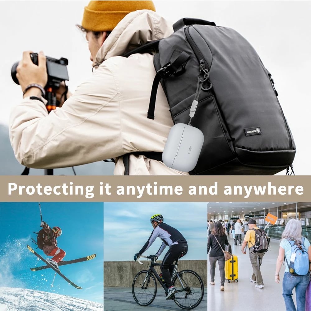 Mbështjellës Tech-Protect për AirPods Pro/Pro 2, Silikon, i zi