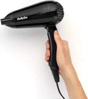 Tharëse flokësh udhëtimi, BaByliss Travel Dry 2000 5344E, kompakte, e zezë