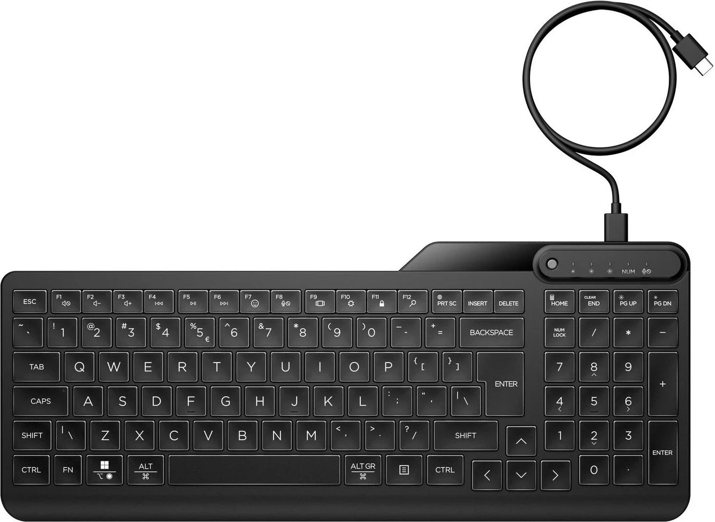 Tastierë HP 400 Backlit, USB Type-C, e zezë