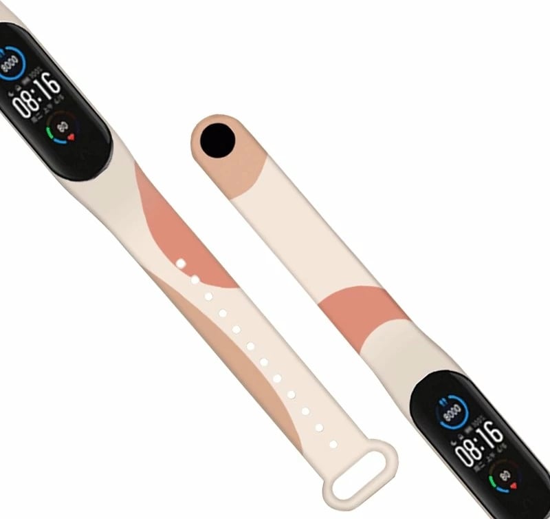 Rrip silikoni Hurtel Strap Moro për Xiaomi Mi Band 3/4, kamuflazh, Bardhë/Bezhë/e Gjelbër