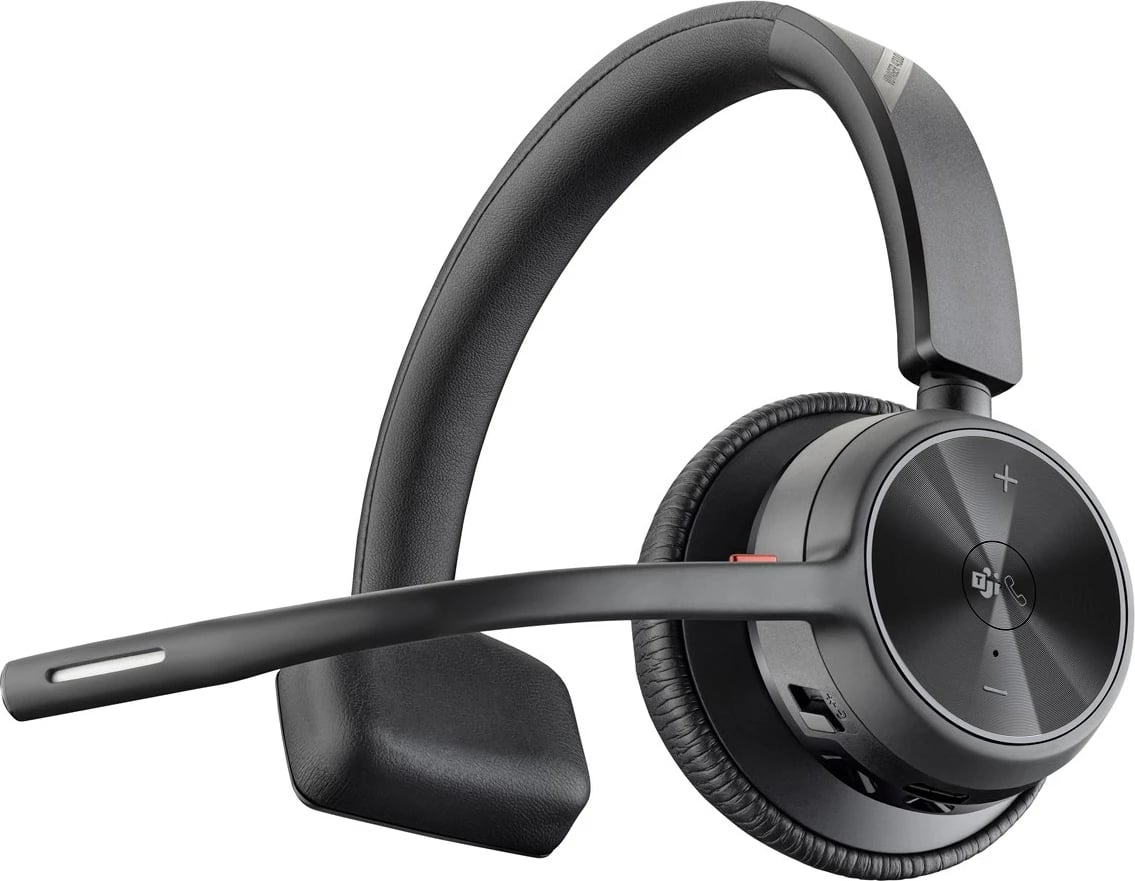 Kufje Poly Voyager 4310-M UC me Bluetooth, USB-A në USB-C, BT700 dongle, E zezë