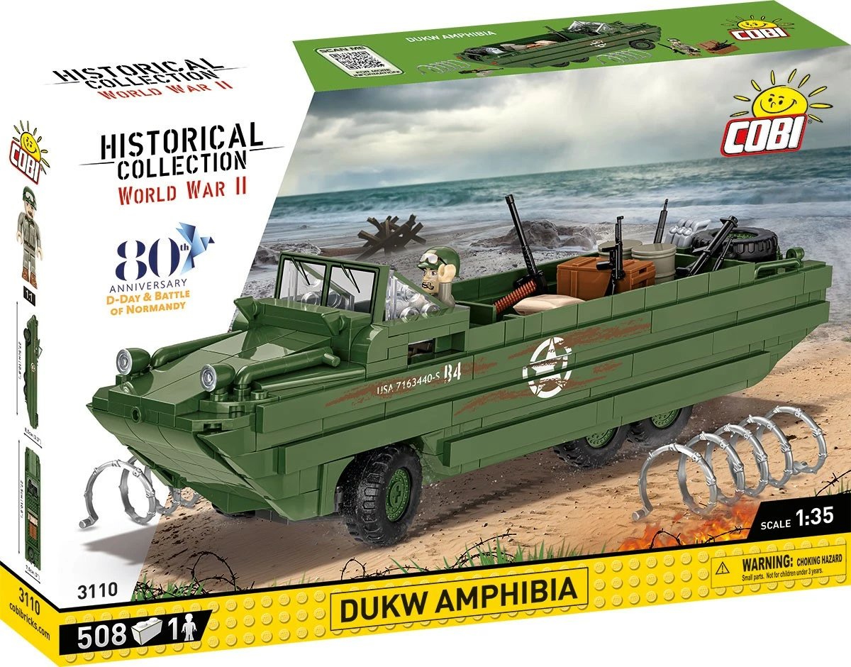 Set lodrash ndërtimi Cobi Klocki DUKW Amphibia, 508 pjesë, Jeshile