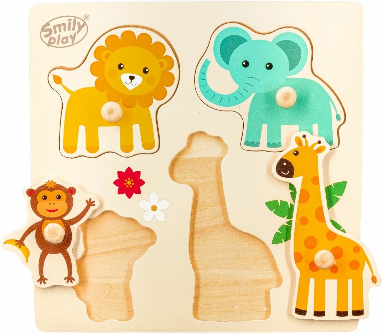 Puzzle druri Smily Play SPW83799 për fëmijë, 4 pjesë, shumëngjyrëshe