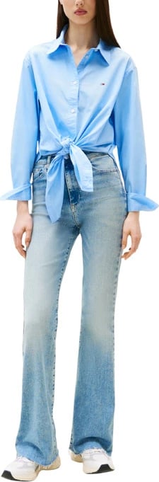 Këmishë Tommy Hilfiger Jeans femra, e kaltër e çelët