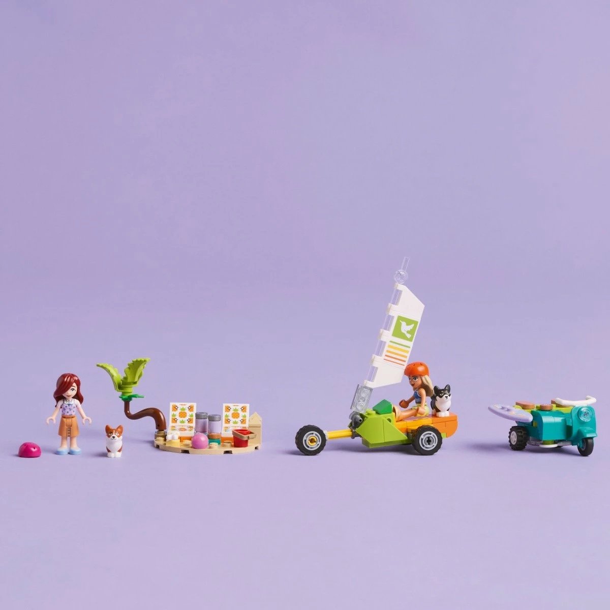 Set LEGO Friends 42641 Surfing Dogs and Scooter Adventure, 113 pjesë, plastikë