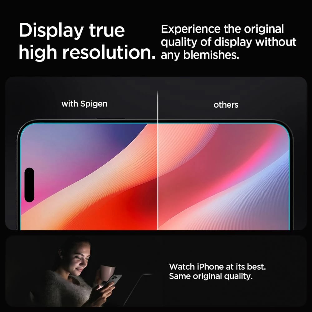 Xham mbrojtës Spigen Glas.tR EZ Fit për iPhone 16 Pro, 2 copë