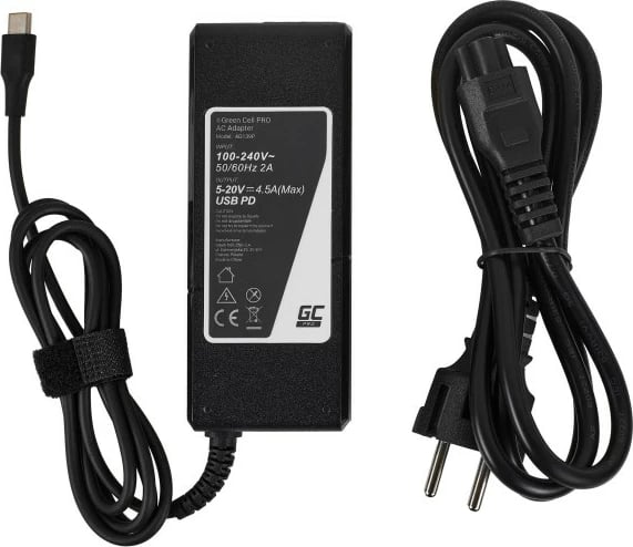 Adapter energjie USB-C Green Cell AD139P, 90W, Power Delivery, i zi