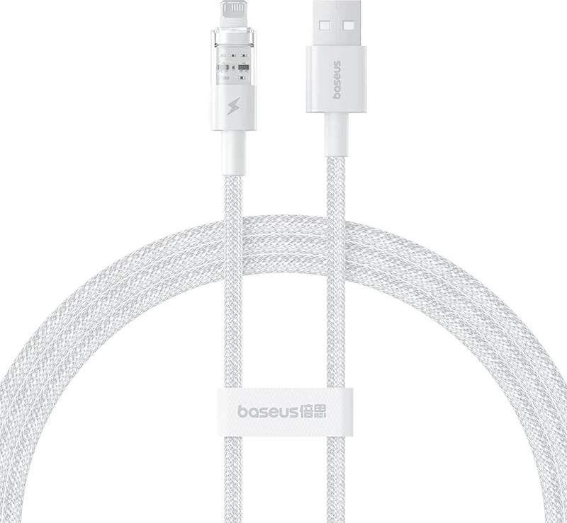 Kabllo USB në IP Baseus Gem, 1 m, 2.4A, Bardhë