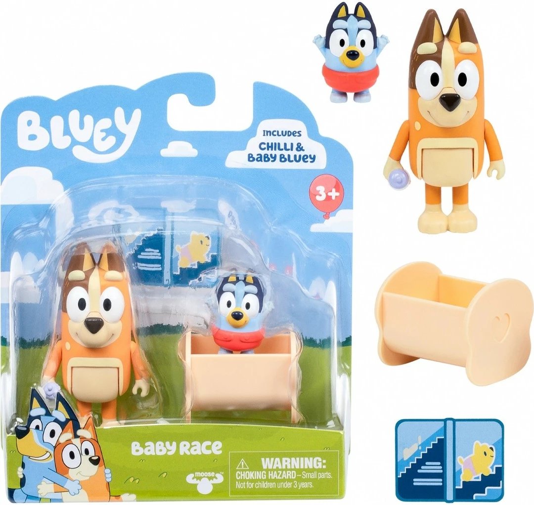 Set figurina Bluey Tm Toys BLU17616 Baby Bluey dhe Chilli, plastikë, 2 copë
