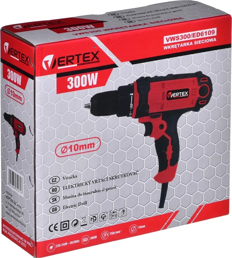 Shtërngues elektrik VERTEX VWS300, 300W, Kuq e Zi