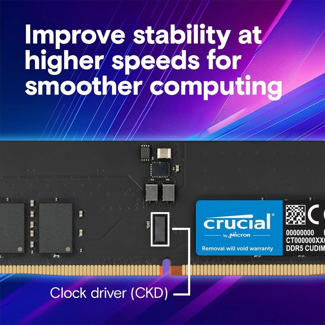 RAM Memorje Crucial DDR5 CUDIMM 32GB, 6400 MHz, CL52, ECC