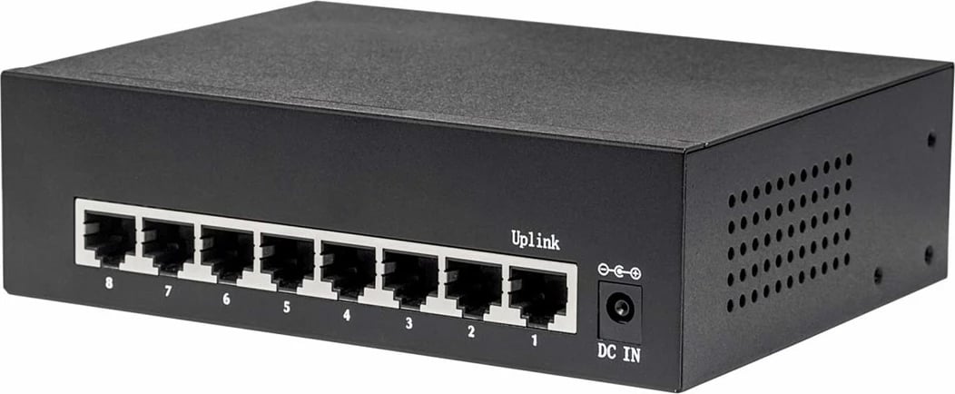 Switch Intellinet 8-portë, Gigabit Ethernet, PoE+, 60W, i zi