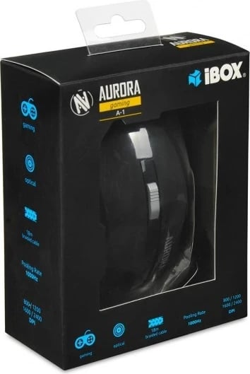 Mausi iBox Aurora A-1, USB Type-A, Optik, 2400 DPI, i zi