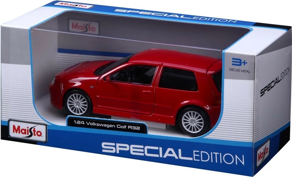 Model makine Maisto Volkswagen Golf R32, 1:24, e kuqe