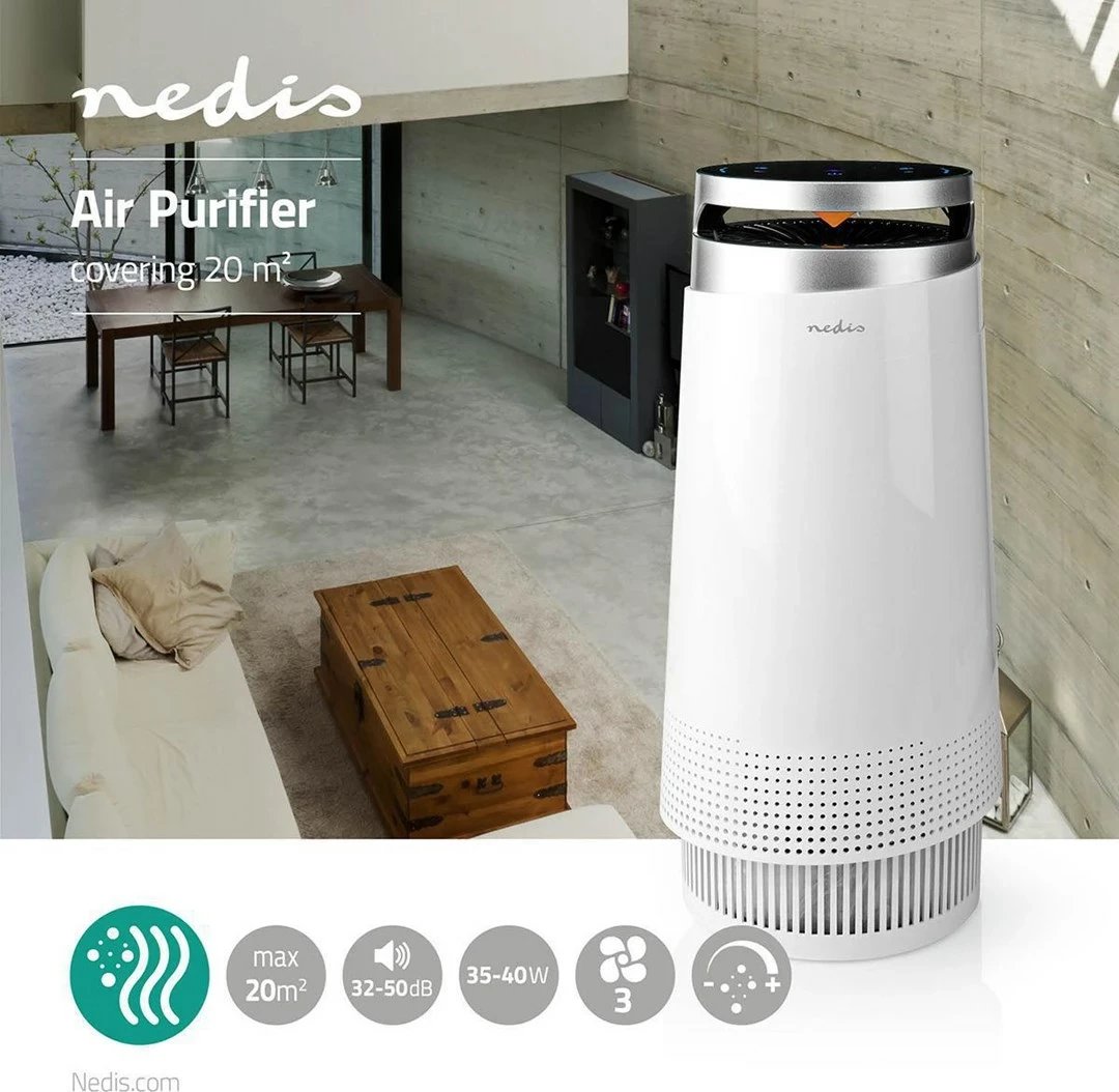 Pastrues ajri Nedis AIPU100CWT, 20 m², 50 dB, 35 W, Bardhë