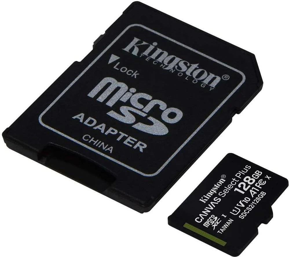Kartelë microSD Kingston 128GB Classe 10 SDCS2/128GB me Adattatore SD