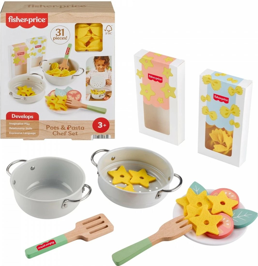 Set lodrash Chef's Pasta Fisher Price JFG14, 31 pjesë, shumëngjyrëshe