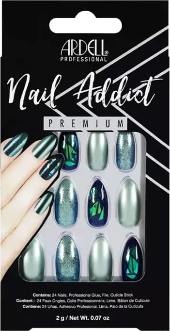 Thonj artificial Ardell Nail Addict Green Glitter Chrome unisex