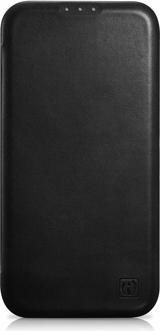 Mbështjellës iCarer Oil Wax Premium Leather Folio për iPhone 14 Plus, MagSafe, i zi Mbështjellës iCarer Oil Wax Premium Leather Folio për iPhone 14 Plus, MagSafe, i zi