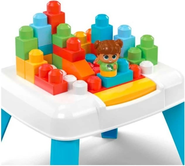 Set lodrash ndërtimi Mega Bloks Build and Drop Block Table, 25 pjesë, shumëngjyrëshe