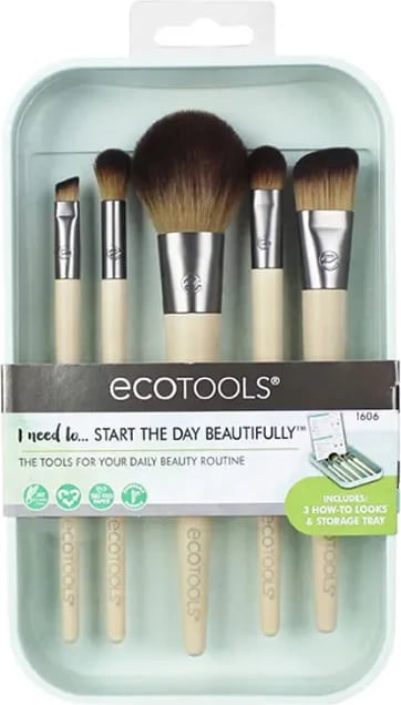 Set aksesorësh për grim Ecotools Start The Day Beautifully Set unisex 6 copë