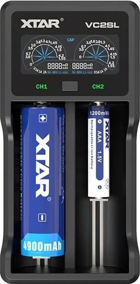Mbushës baterish XTAR VC2SL, për Li-ion / Ni-MH / Ni-CD 18650, i zi