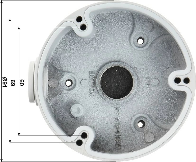 Adapter Dahua PFA134 për kamera dome, alumini, bardhë