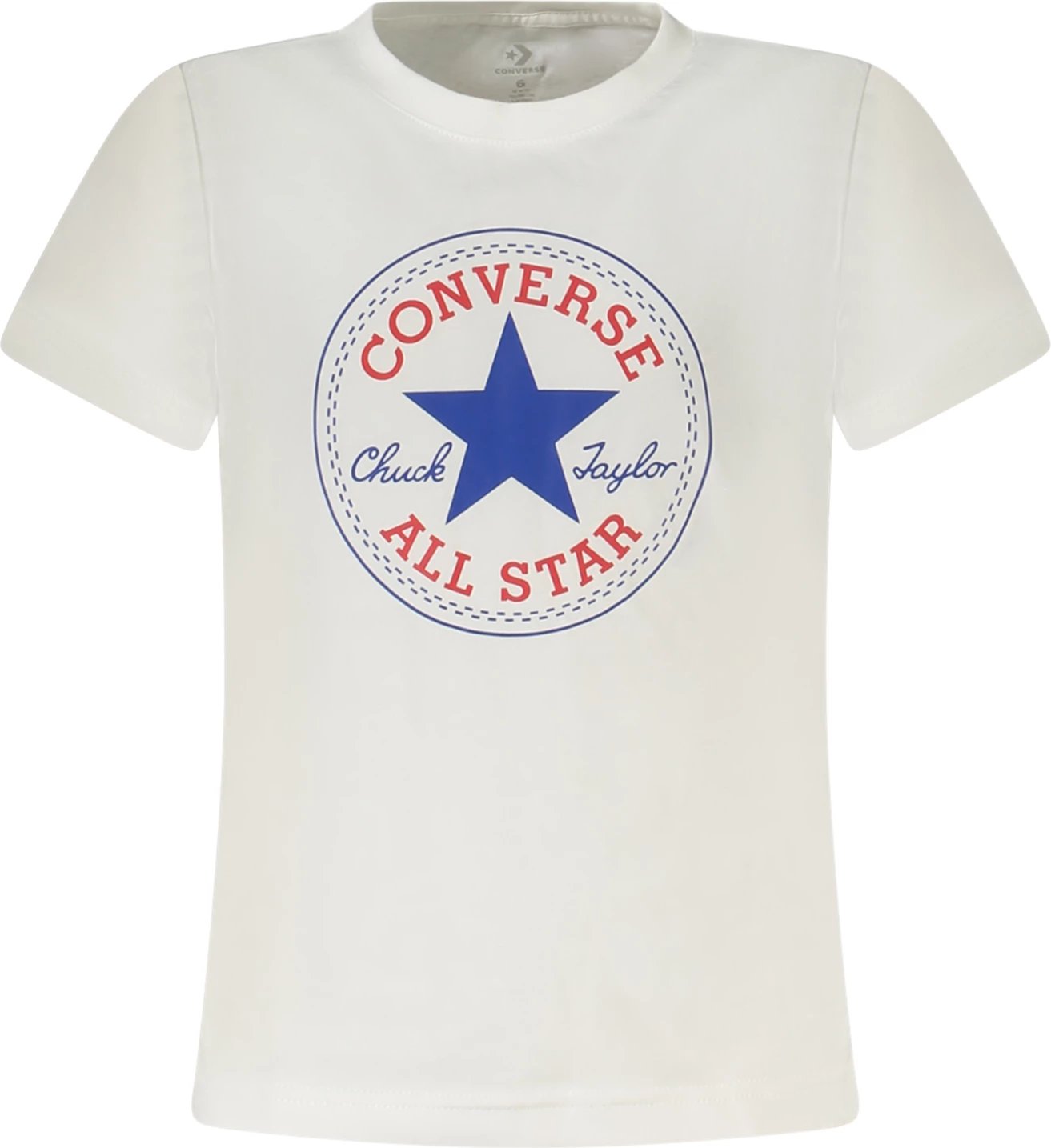 Maicë për djem Converse me mëngë të shkurta, e bardhë