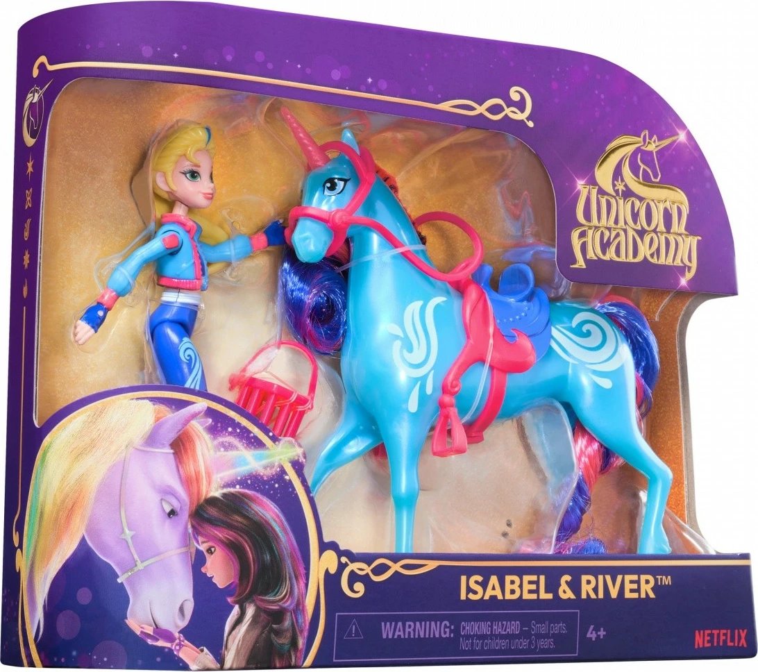 Set figurina Unicorn Academy Spin Master 6071175, Ava dhe Leaf, 11 cm + 13 cm, për vajza