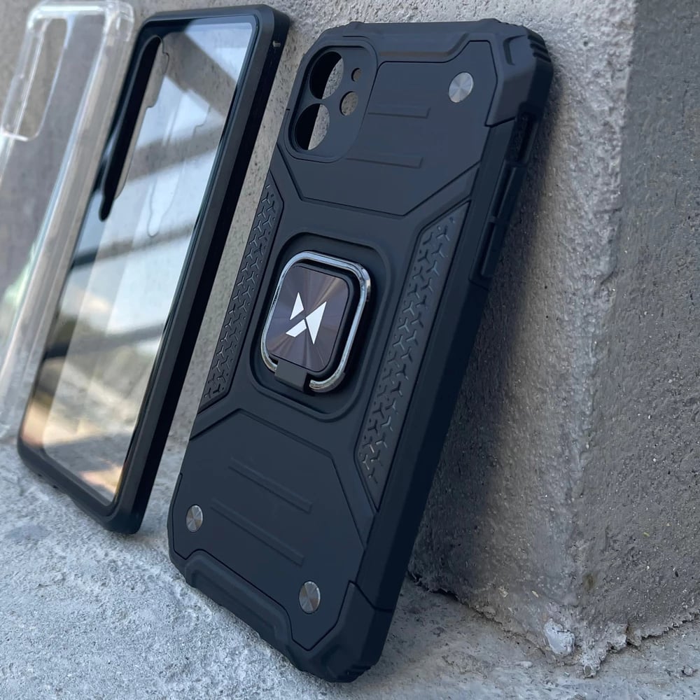 Mbështjellës Wozinsky Ring Armor me këmbëz dhe ring holder për iPhone 13 Pro Max, argjendtë