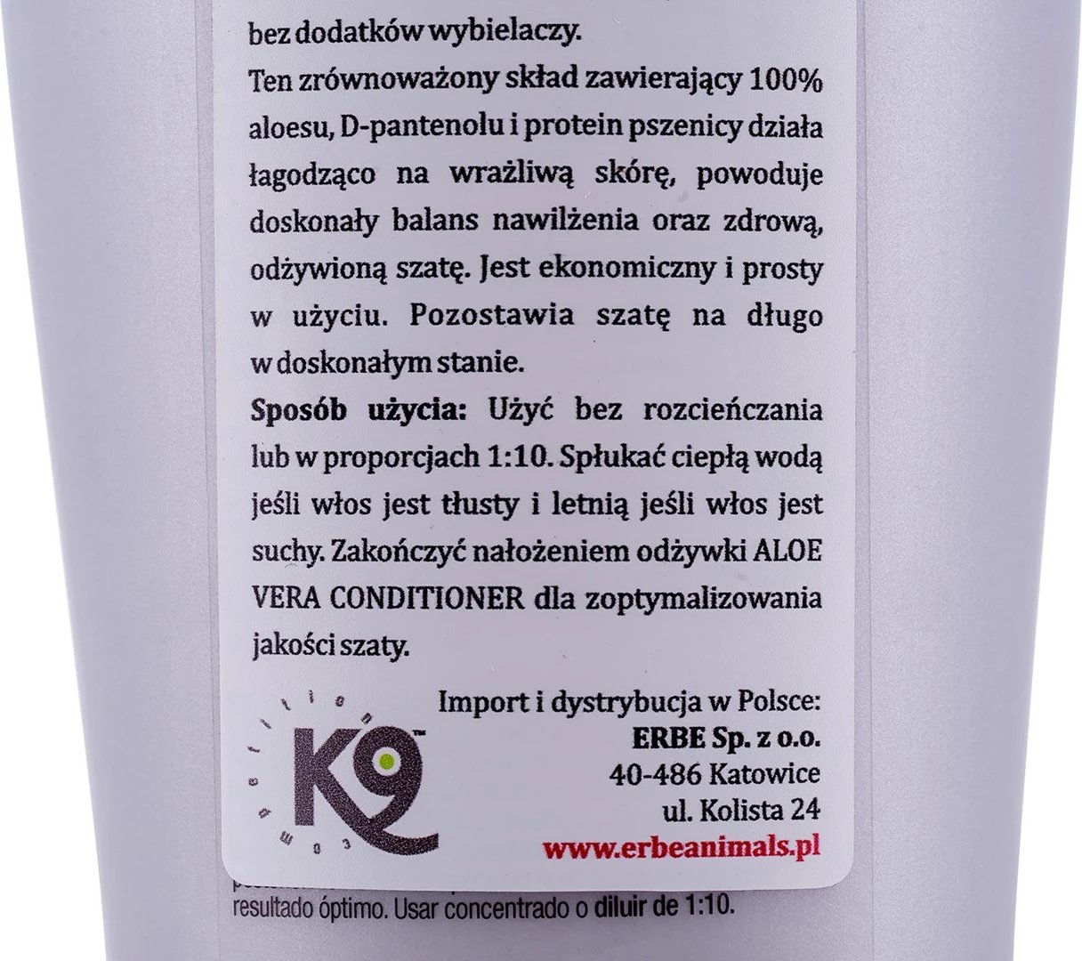 Shampo për qentë dhe macet NATURE'S PROTECTION K9 Aloe Whiteness, 300 ml