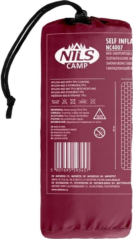 Dyshek kampingu NILS eXtreme NC4007, i palosshëm, i papërshkueshëm nga uji, i kuq